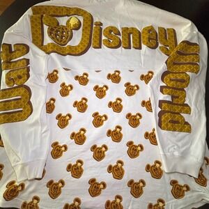 Disney World Mickey Mouse‎ Waffle Butter Spirit Jersey White Long Sleeve XXL